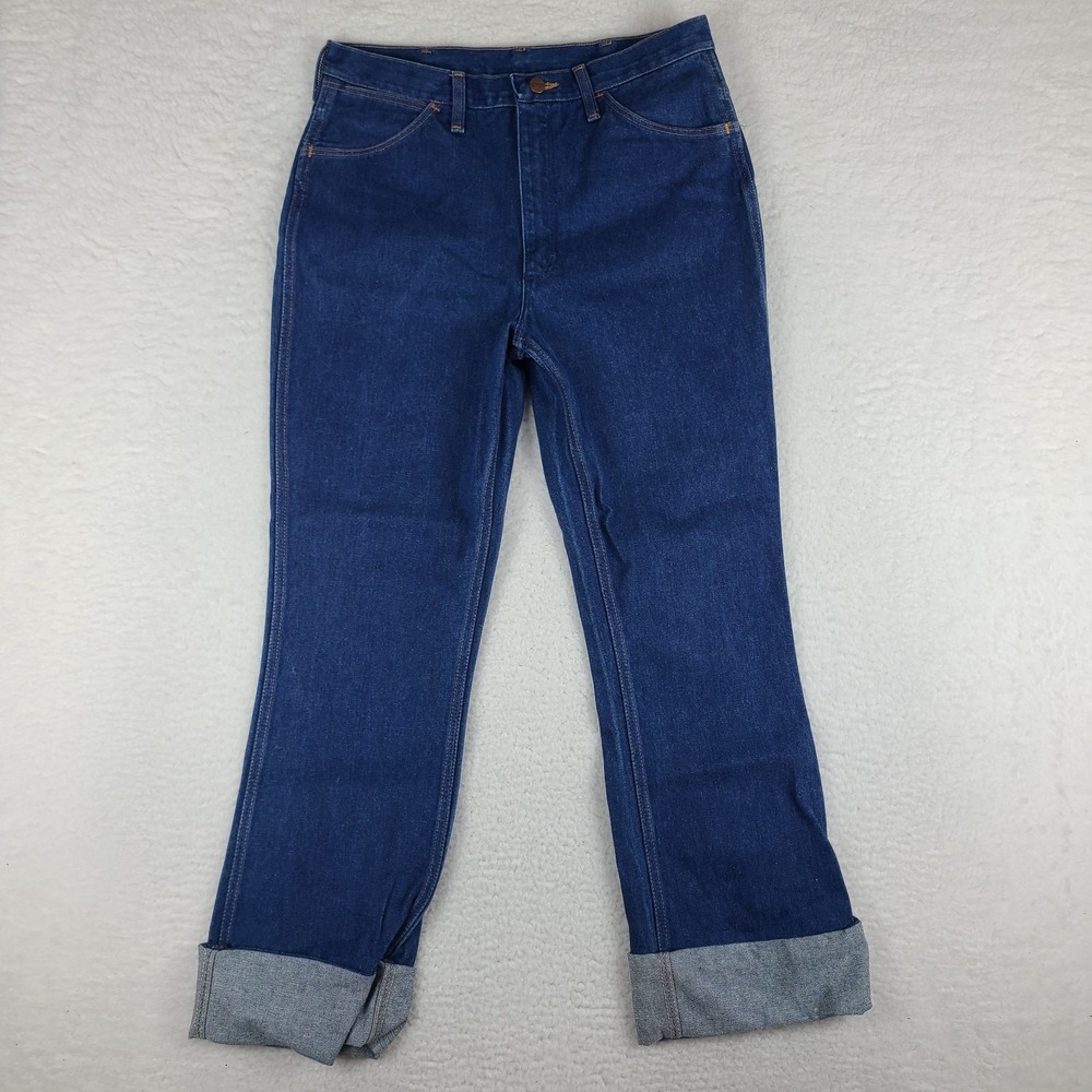 Wrangler‎ Jeans Womens 34x29 Blue Straight Leg Cuff Medium Wash Denim